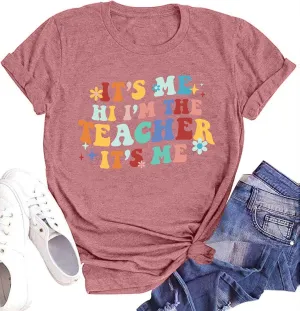 Teacher T-Shirt Women's Short Sleeve Life Shirt - Teacher's Day Gift, Back to School Tee Top