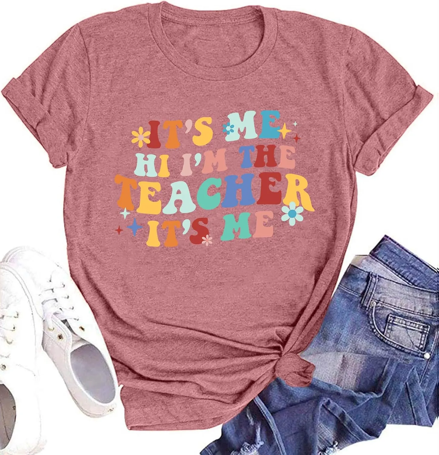 Teacher T-Shirt Women's Short Sleeve Life Shirt - Teacher's Day Gift, Back to School Tee Top