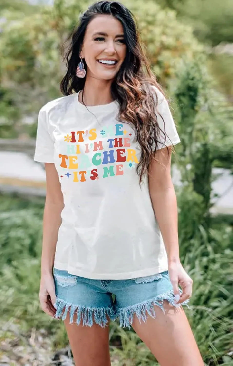 Teacher T-Shirt Women's Short Sleeve Life Shirt - Teacher's Day Gift, Back to School Tee Top