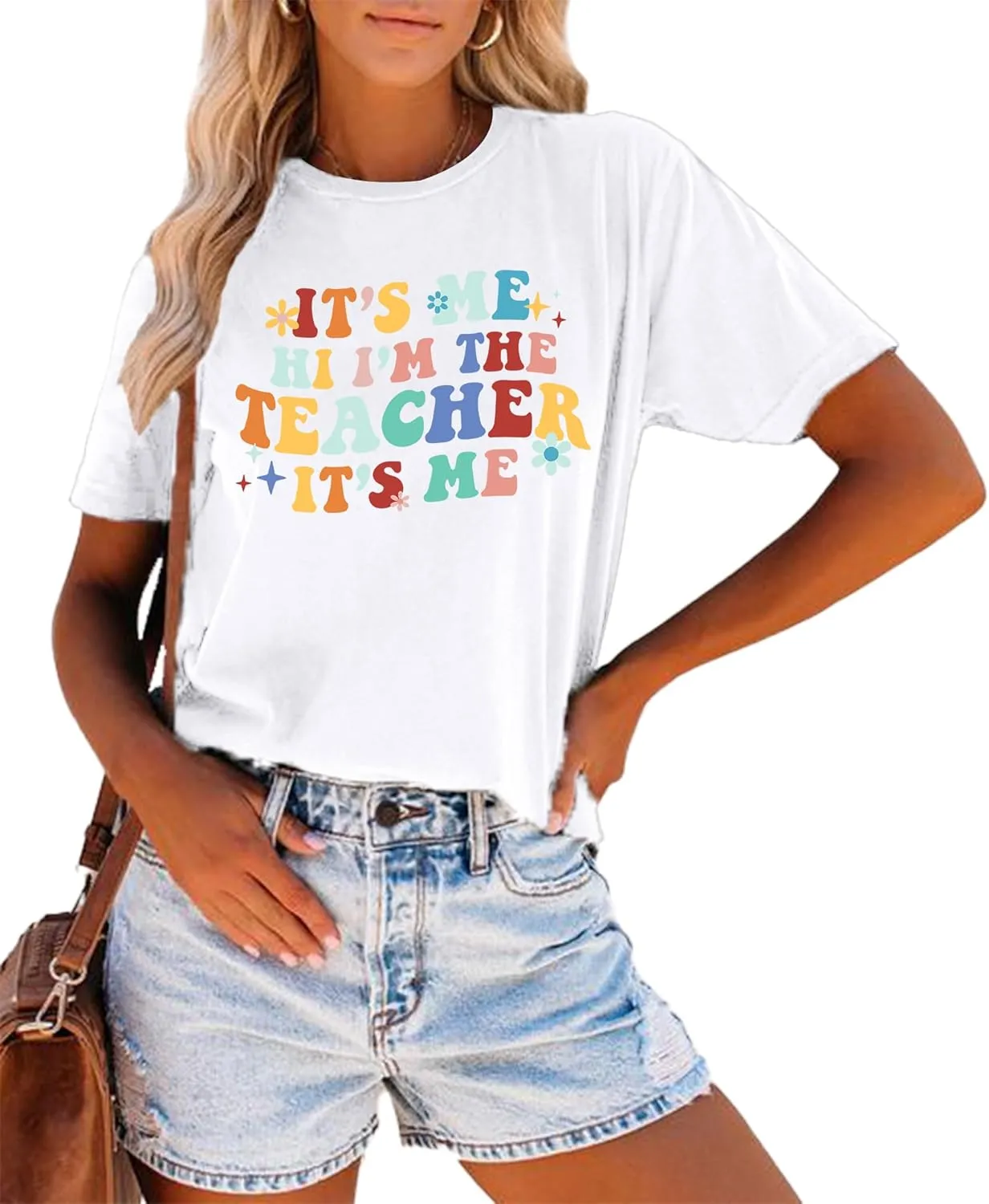 Teacher T-Shirt Women's Short Sleeve Life Shirt - Teacher's Day Gift, Back to School Tee Top