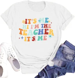 Teacher T-Shirt Women's Short Sleeve Life Shirt - Teacher's Day Gift, Back to School Tee Top