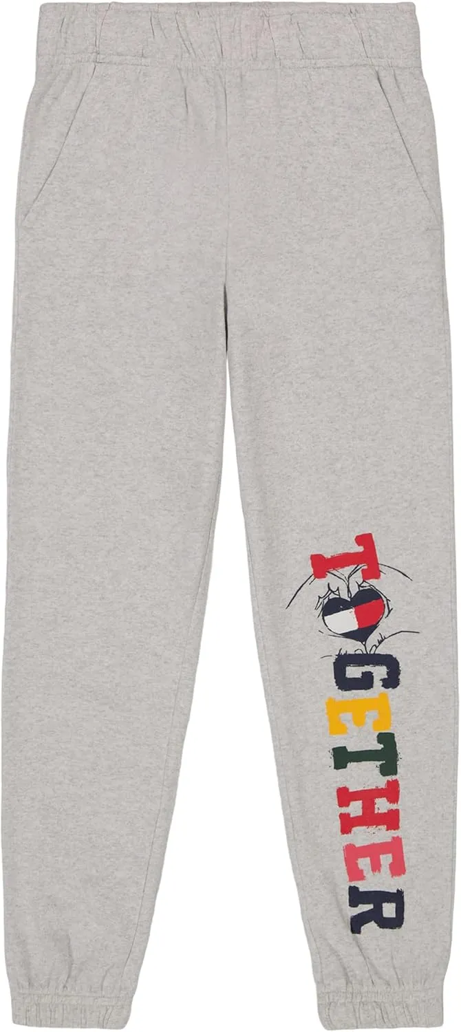 Tommy Hilfiger Girl's Fleece Jogger Sweatpants With Ribbed Cuffs & Functional Side Pockets