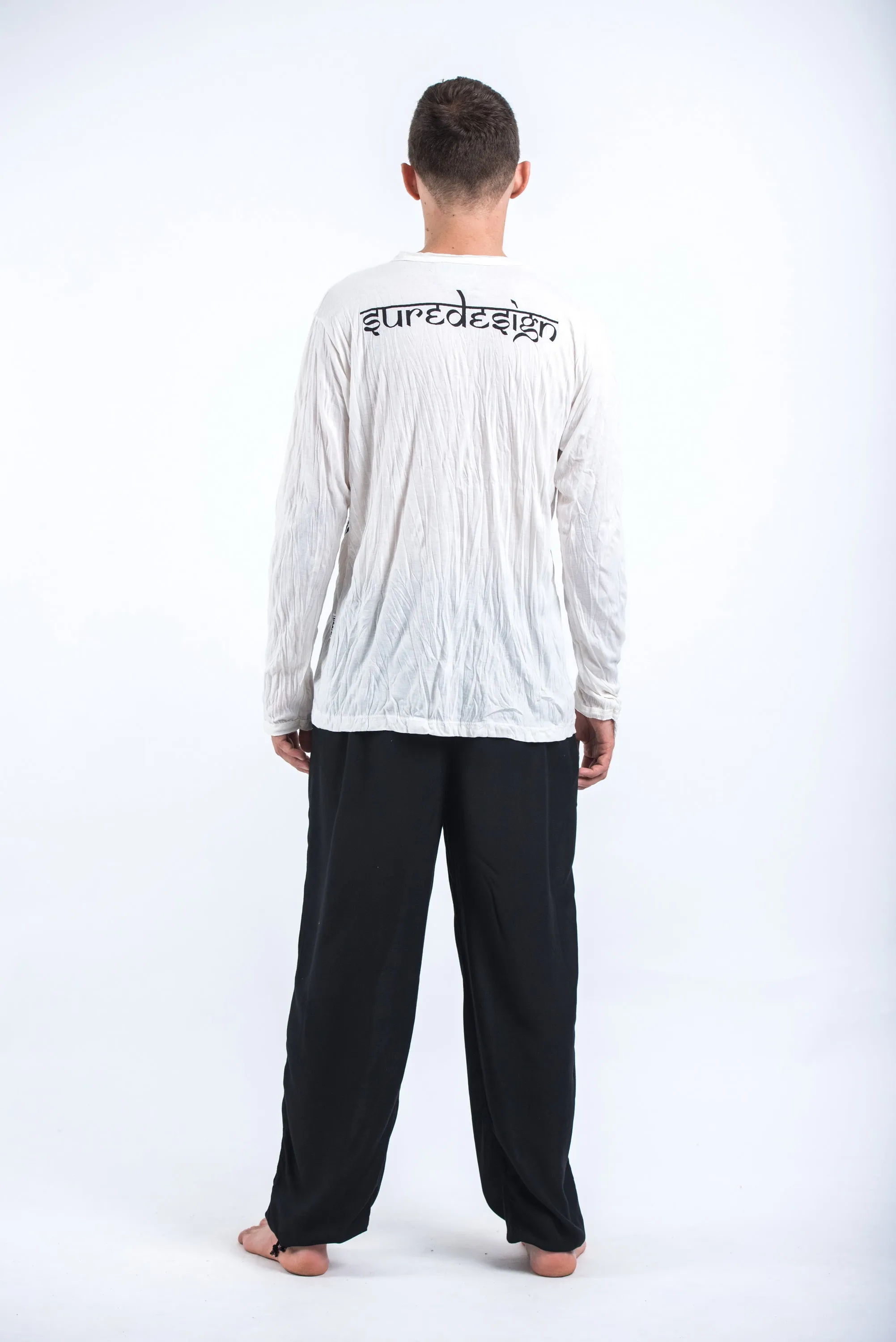 Unisex Muay Thai Fighting Long Sleeve T-Shirt in White