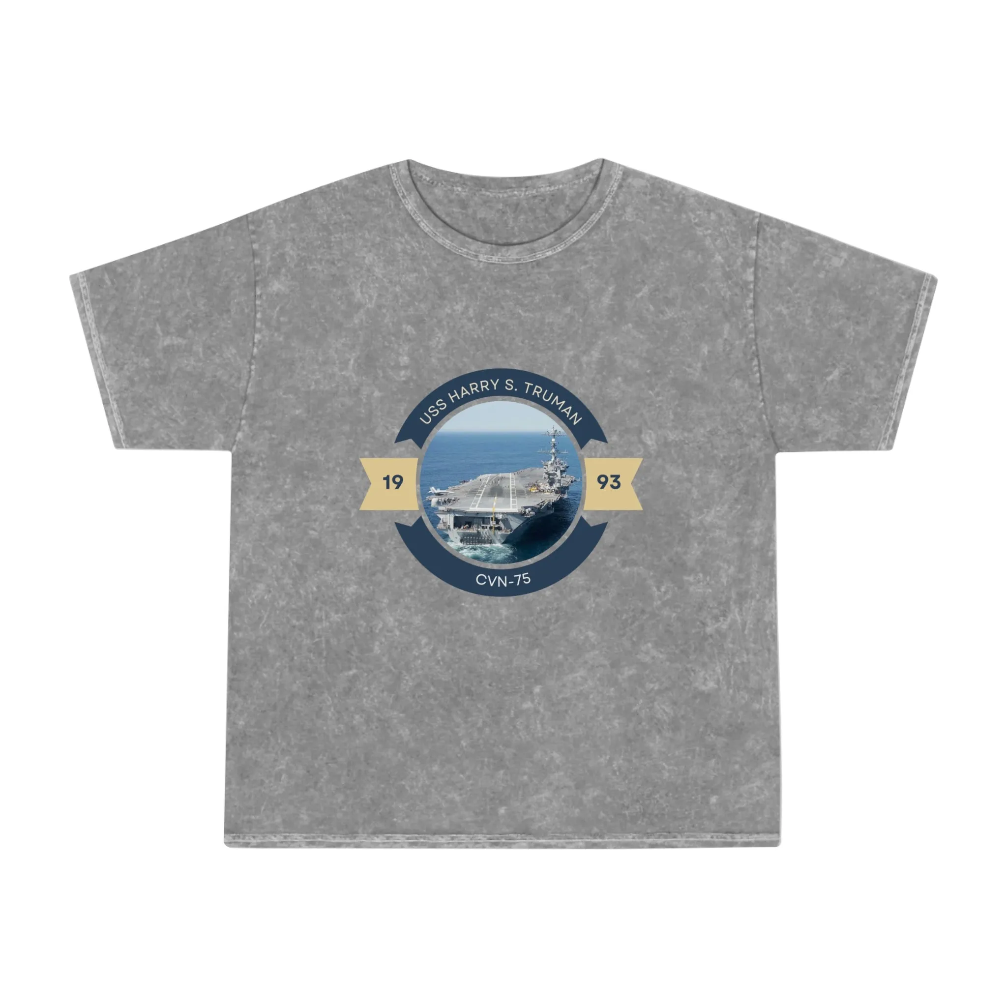 USS Harry S. Truman CVN-75 POD Navy Ship  Unisex Mineral Wash T-Shirt