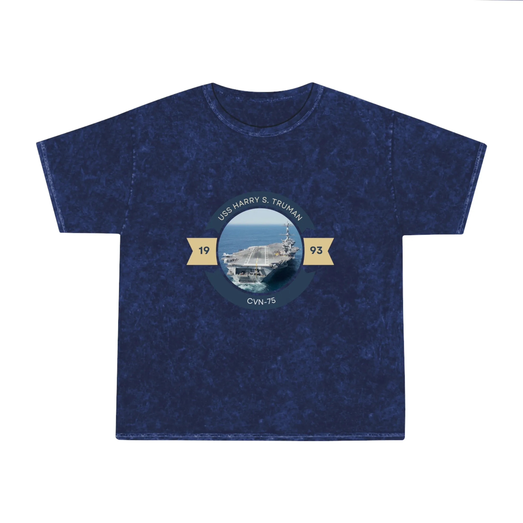 USS Harry S. Truman CVN-75 POD Navy Ship  Unisex Mineral Wash T-Shirt