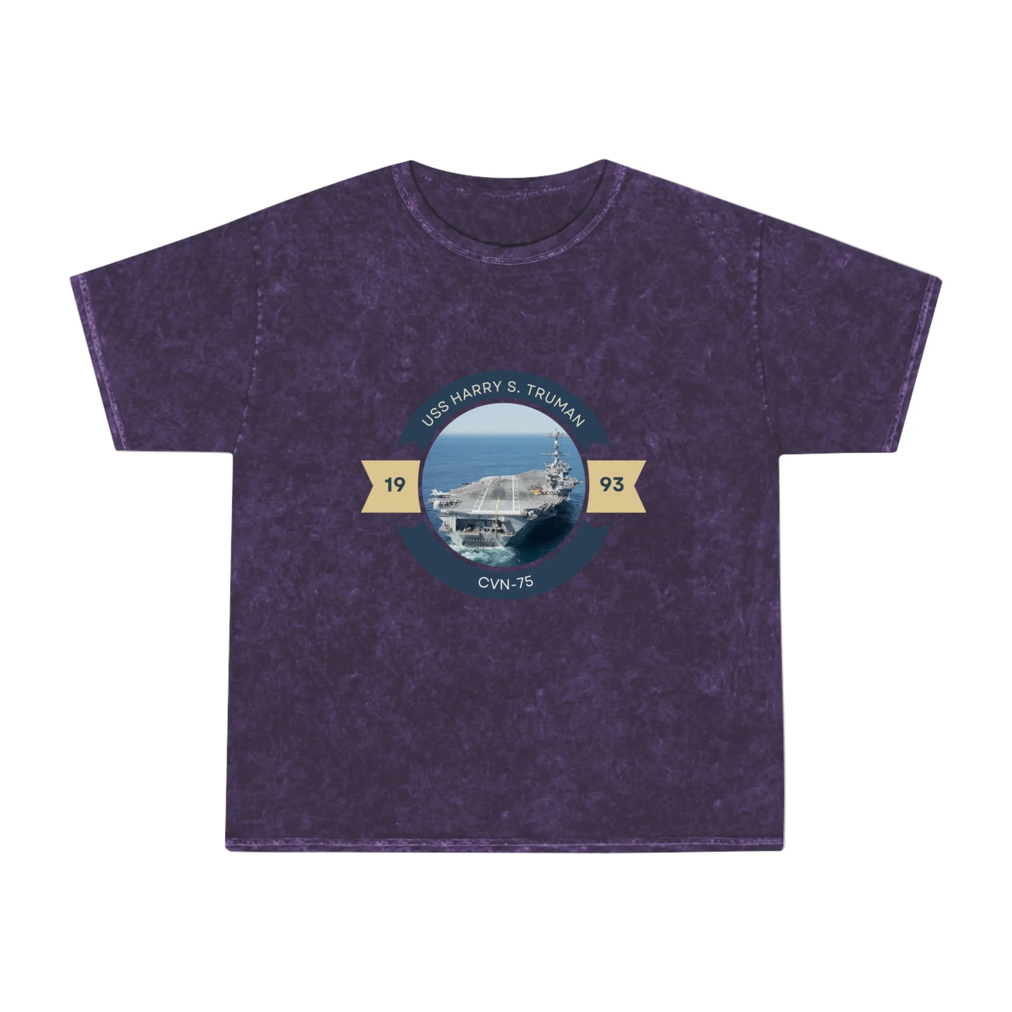USS Harry S. Truman CVN-75 POD Navy Ship  Unisex Mineral Wash T-Shirt