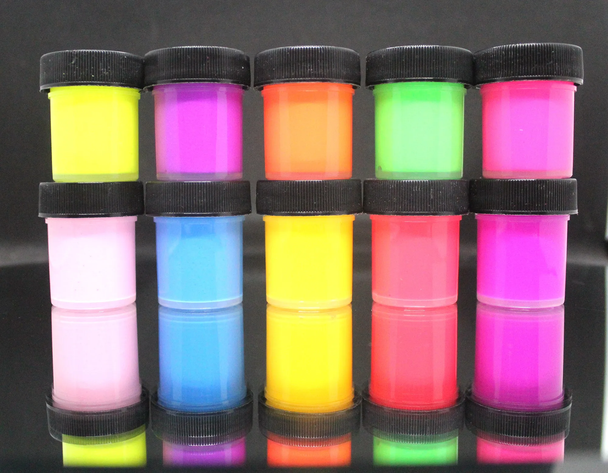 UV Neon Fluorescent Black Light Paints 10 Color 15ml Set