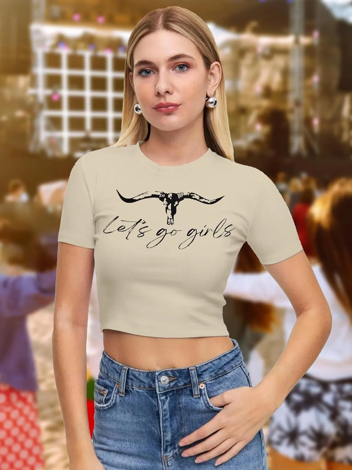 Western Shirts for Women Cowgirl Tshirt Cowboy Country Concert Outfits Summer Slim Shirt Sexy Crop Tops for Girls