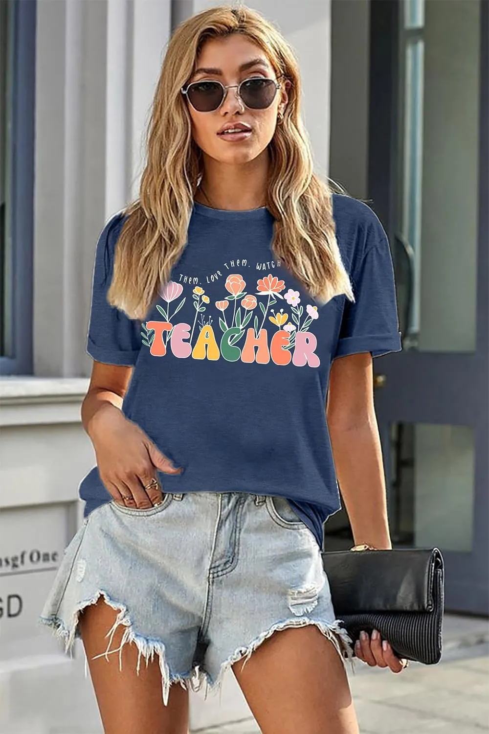 Wildflower Teacher Shirt Women Teaching Graphic Tee Teachers Day Gift Teach Tshirt Teacher Life Tops