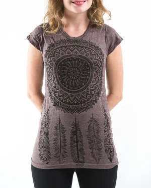 Womens Dreamcatcher T-Shirt in Brown