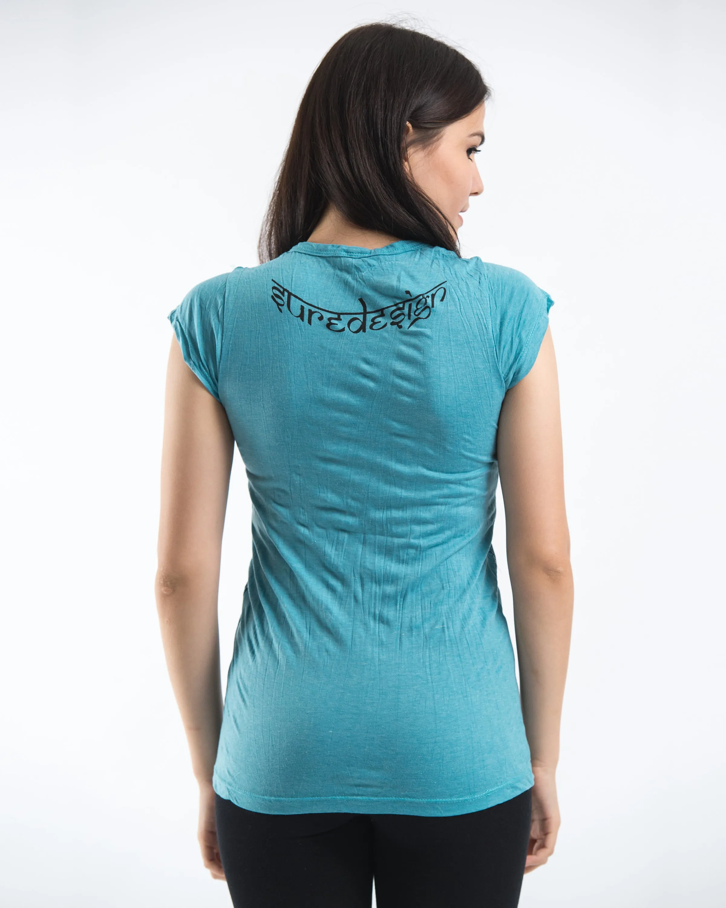 Womens Lotus Mandala T-Shirt in Turquoise