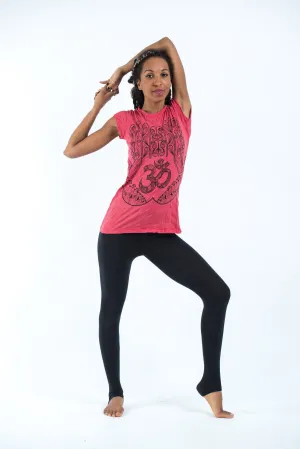 Womens Om hands T-Shirt in Red