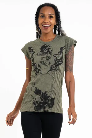Womens Space Man T-Shirt in Green