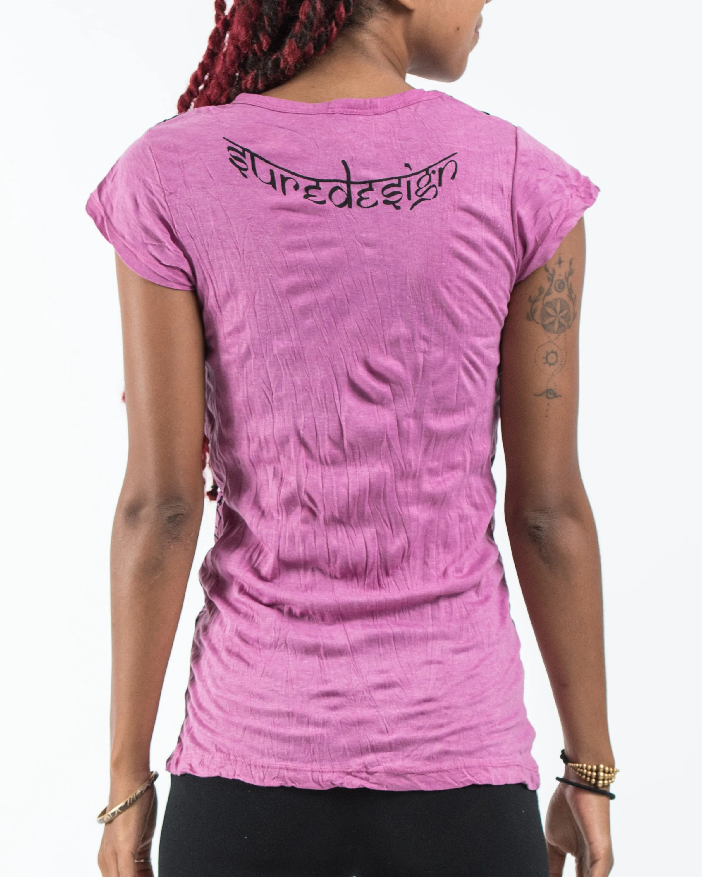 Womens Weed Owl T-Shirt in Pink