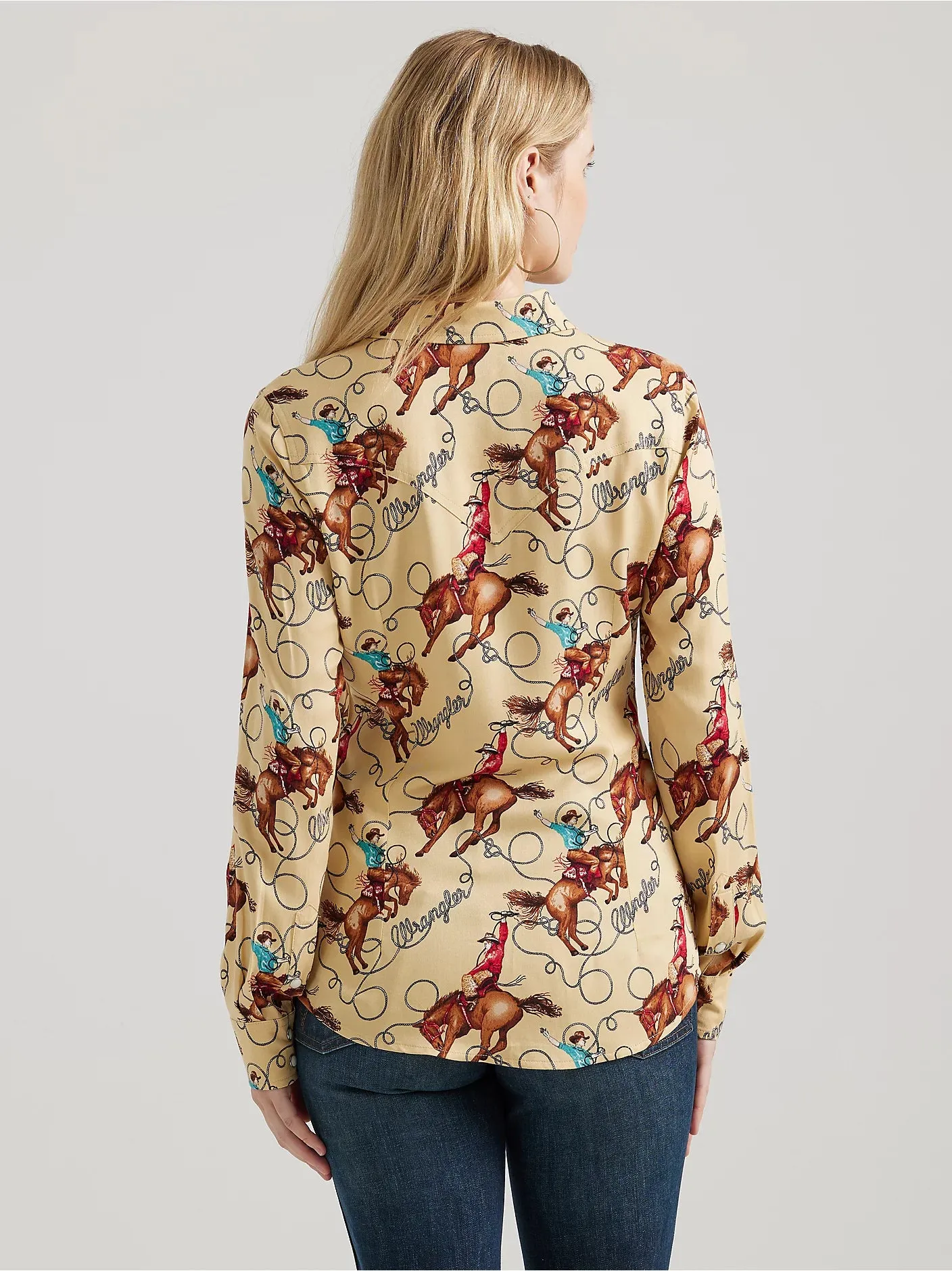 Women's Wrangler Retro Saddle Up Print Snap Shirt