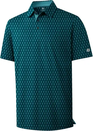 ZITY Mens Golf Shirts Short Sleeve Print Patterns Performance Moisture Wicking Polo Shirt