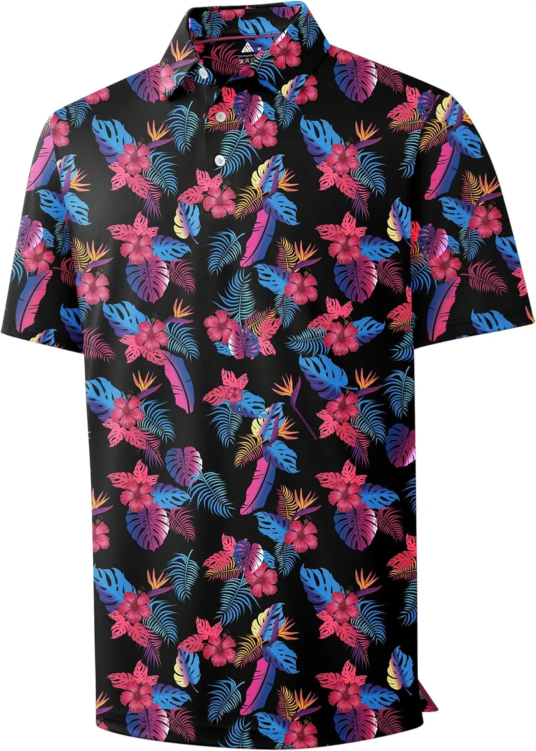 ZITY Mens Golf Shirts Short Sleeve Print Patterns Performance Moisture Wicking Polo Shirt