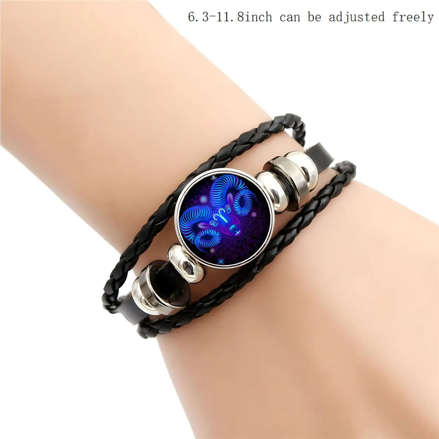 Zodiac Signs Spirit Bracelet for Women Men Adjustable 12 Constellation Bracelets Bracelet Multilayer Zodiac Black Leather Bracelets Zodiac Sign Wrap Bracelet Birthday Jewelry